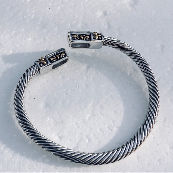 Unique Sterling Silver 5mm Cable Chuff Bracelet - Picture 5 of 5